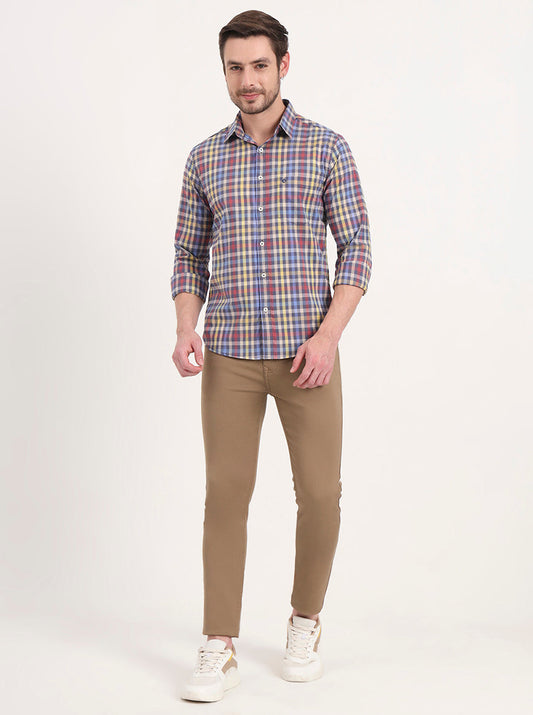 Multicolor Checked Slim Fit Casual Shirt | Greenfibre