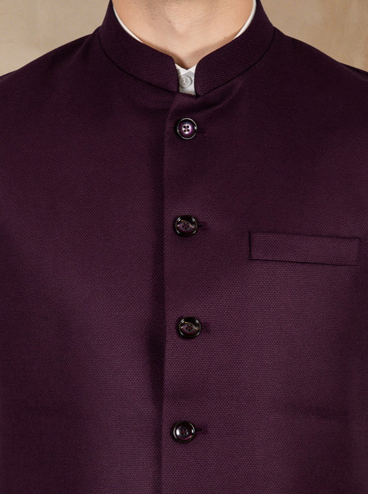Maroon Solid Waistcoat | Greenfibre