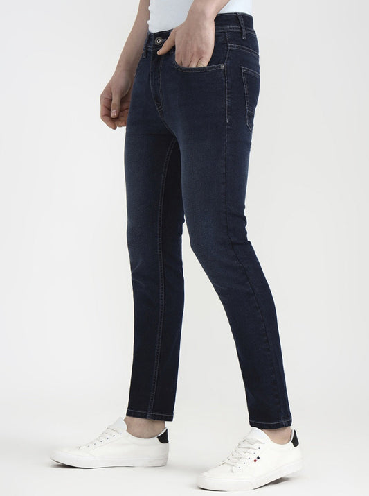 Deep Indigo Blue Solid Urban Fit Jeans | Greenfibre