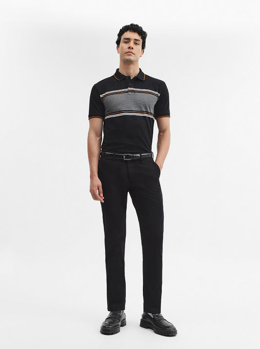 Black Solid Super Slim Fit Casual Trouser | Greenfibre