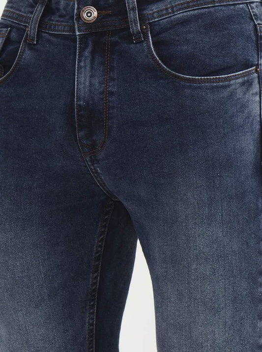 Dark Blue Solid Urban Fit Jeans | Greenfibre