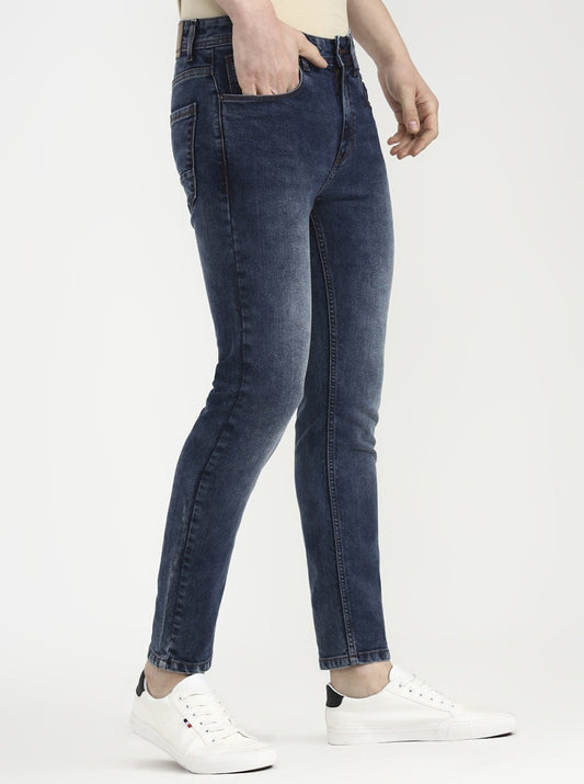 Dark Blue Solid Urban Fit Jeans | Greenfibre