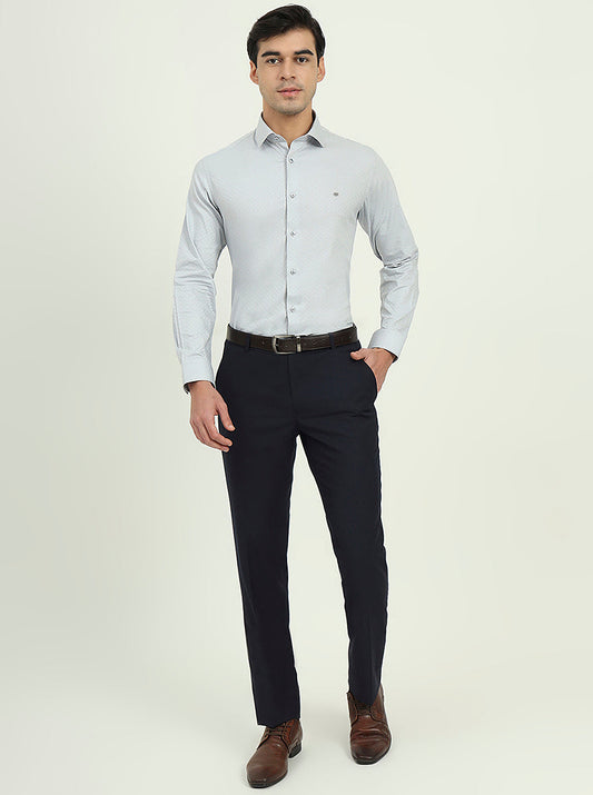 Light Grey Solid Slim Fit Party Wear Shirt | Greenfibre