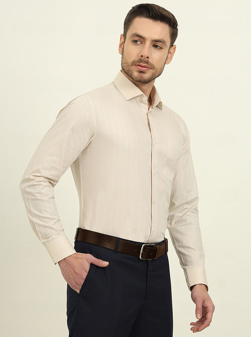 Fawn Solid Slim Fit Formal Shirt | Metal