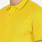 Yellow Printed Slim Fit Polo T-Shirt | Greenfibre