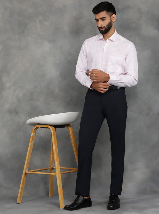 Pink Striped Slim Fit Formal Shirt | GreenFibre