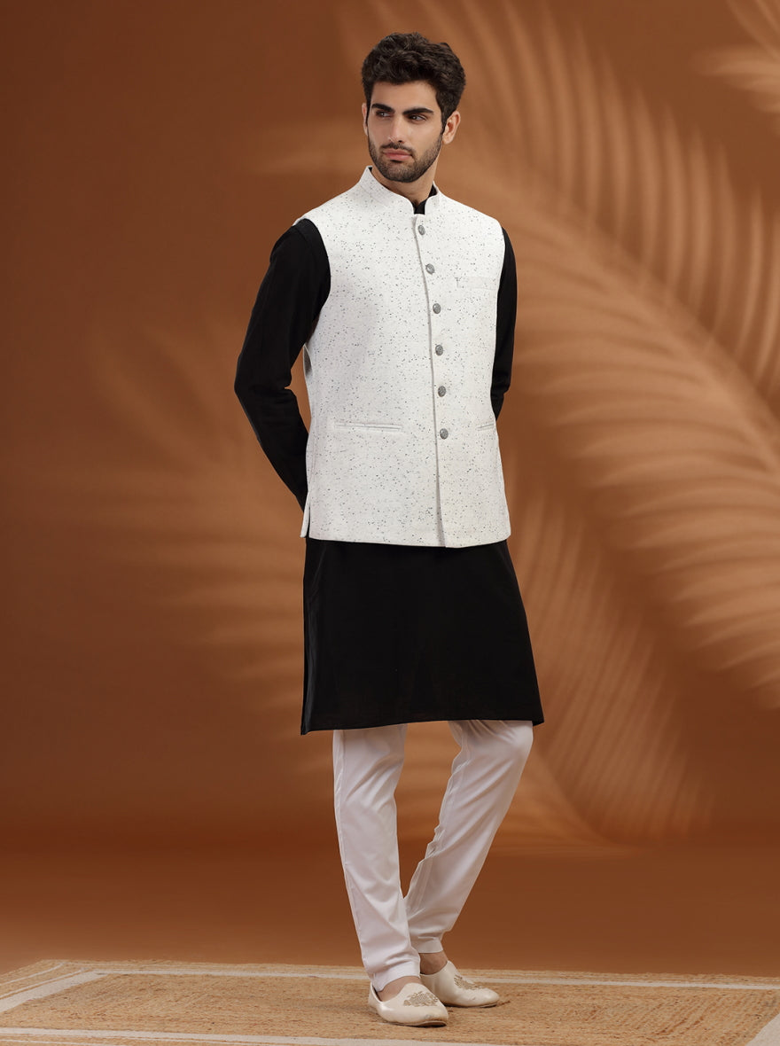 White Solid Waist Coat | Greenfibre
