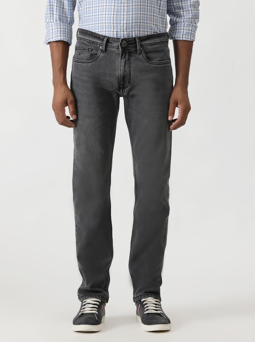 Grey Washed Straight Fit Jeans | Greenfibre