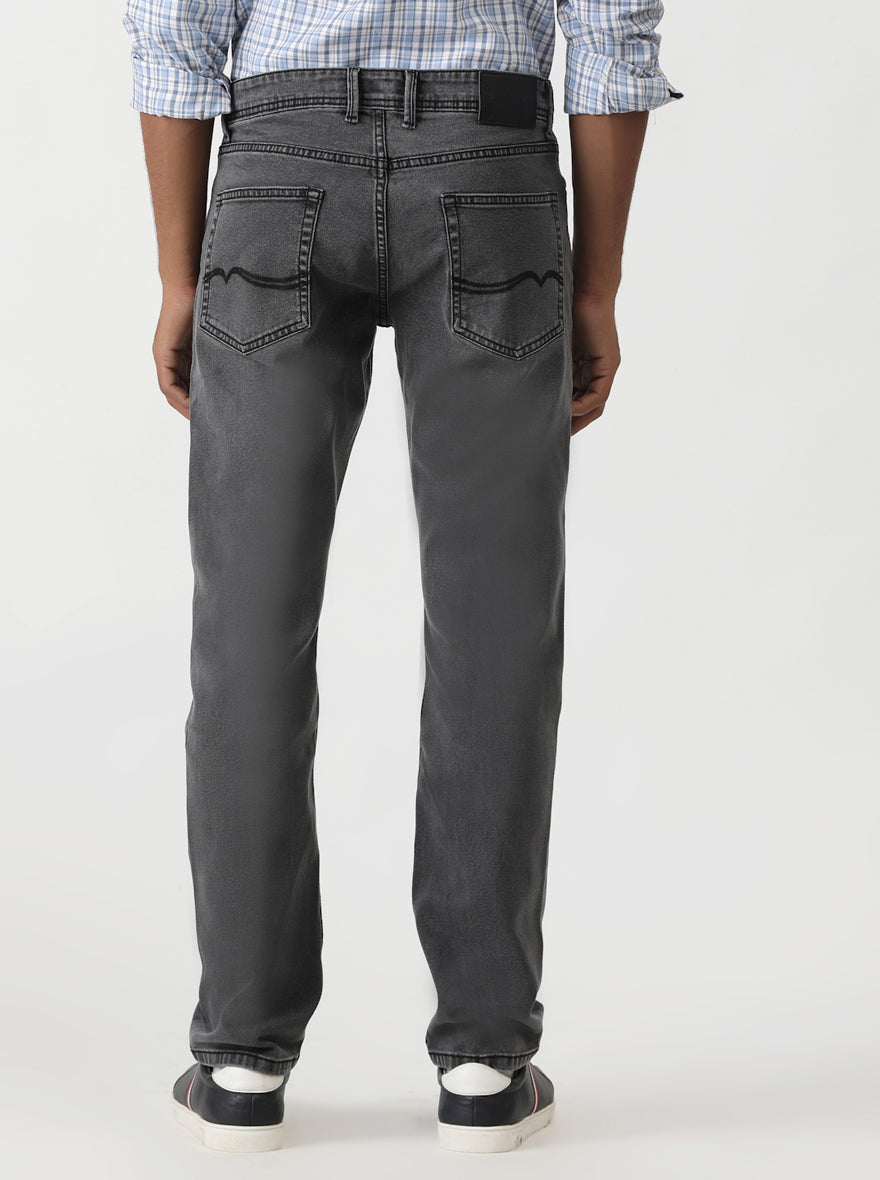 Grey Washed Straight Fit Jeans | Greenfibre