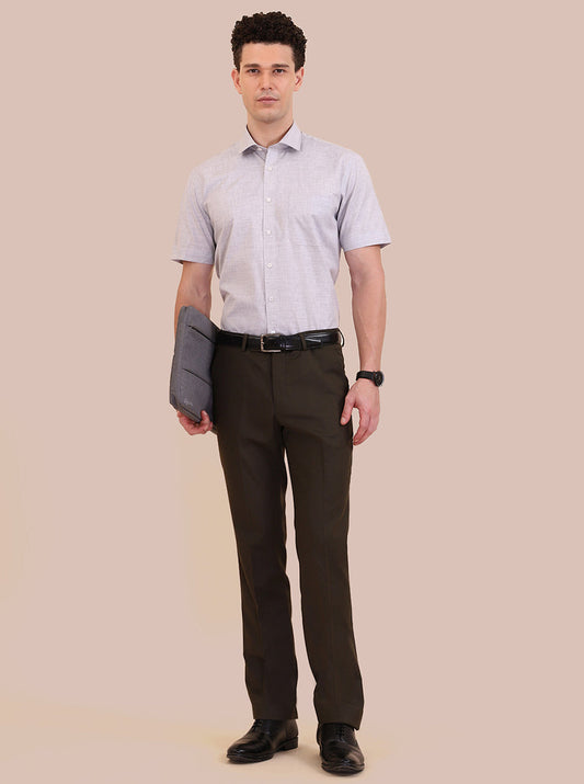 Grey Solid Regular Fit Formal Shirt | Greenfibre