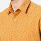 Mustard Yellow Printed Classic Fit Casual Shirt | Greenfibre