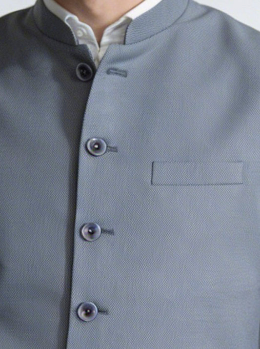 Grey Solid Waistcoat | Greenfibre