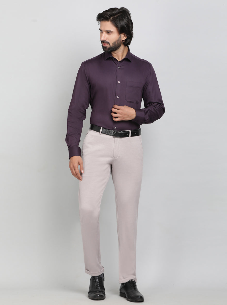 Wine Solid Slim Fit Party Wear Shirt | Greenfibre