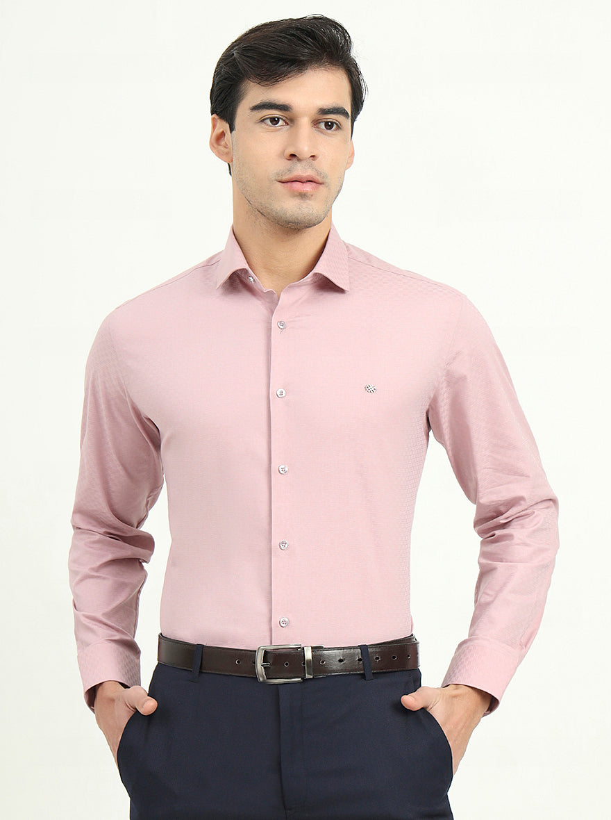 Pink Solid Slim Fit Party Wear Shirt | Greenfibre