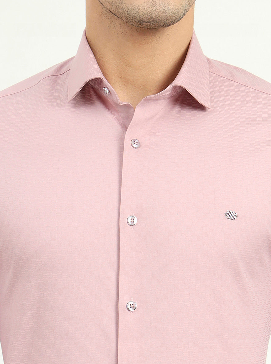 Pink Solid Slim Fit Party Wear Shirt | Greenfibre