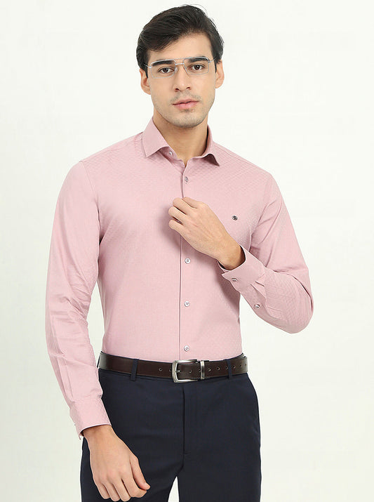 Pink Solid Slim Fit Party Wear Shirt | Greenfibre
