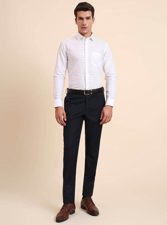 White Solid Slim Fit Formal Shirt | GreenFiber