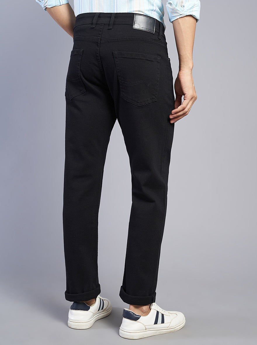 Black Washed Straight Fit Jeans | Greenfibre