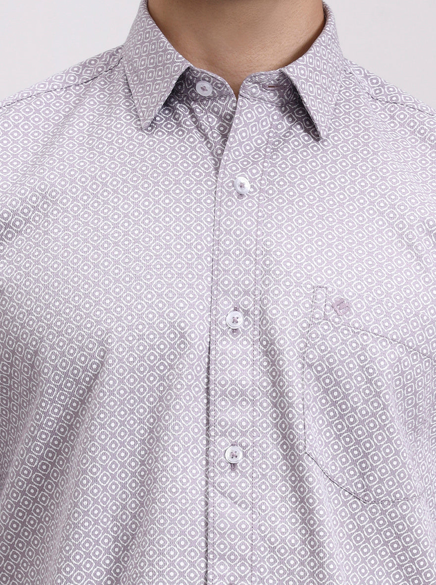 Purple Solid Slim Fit Semi Casual Shirt | Greenfibre