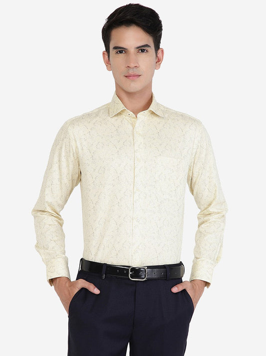 Golden Printed Slim Fit Formal Shirt | Greenfibre