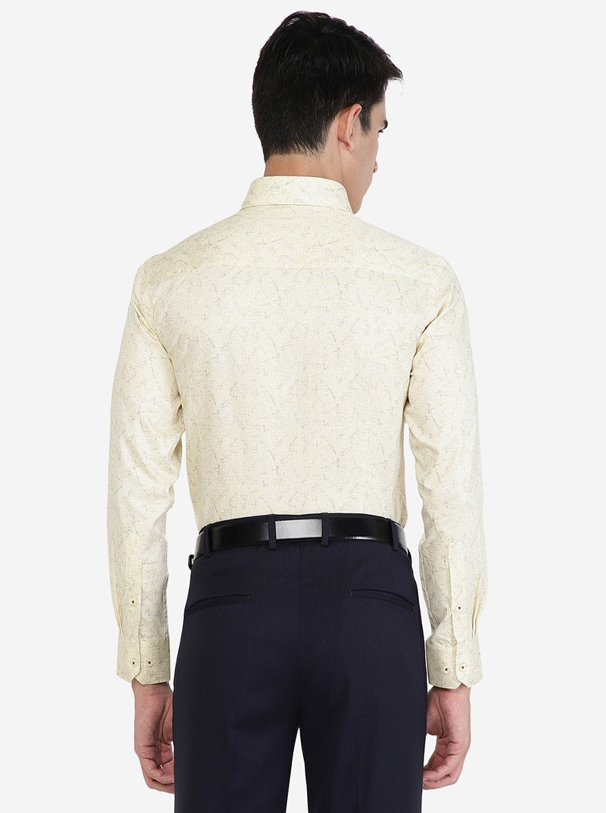 Golden Printed Slim Fit Formal Shirt | Greenfibre
