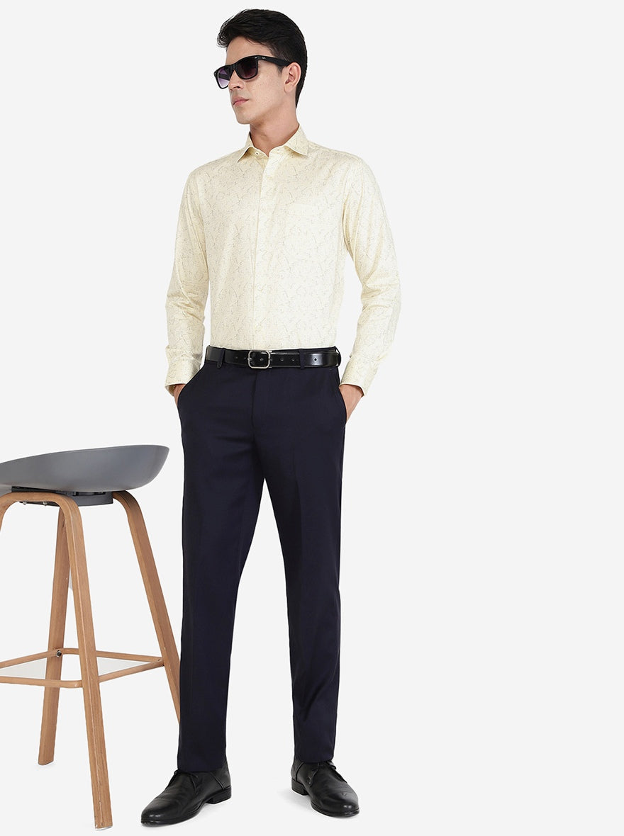 Golden Printed Slim Fit Formal Shirt | Greenfibre