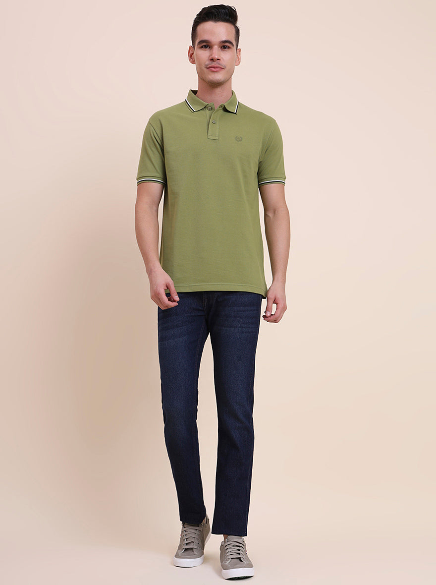 Dark Indigo Blue Washed Narrow Fit Jeans | Greenfibre