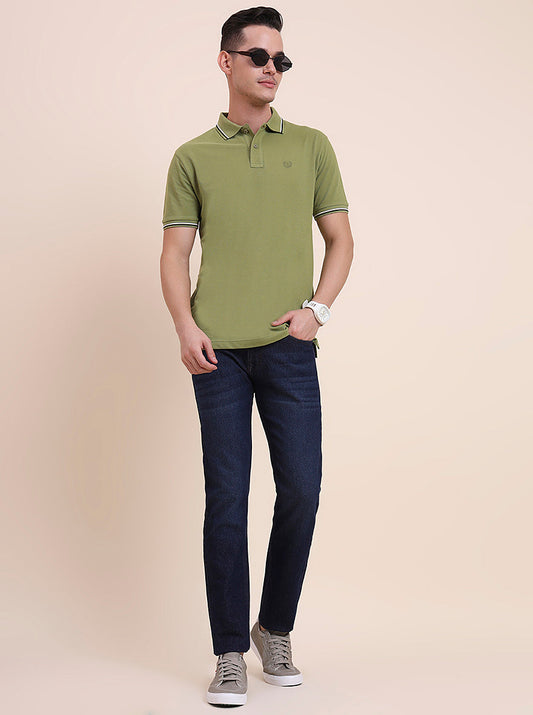 Dark Indigo Blue Washed Narrow Fit Jeans | Greenfibre