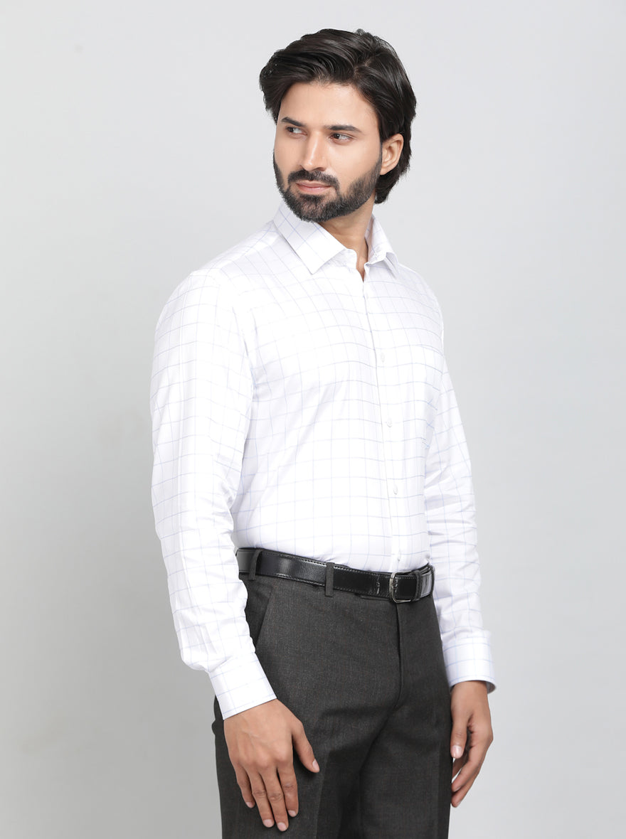 Light Blue Solid Regular Fit Formal Shirt | JadeBlue