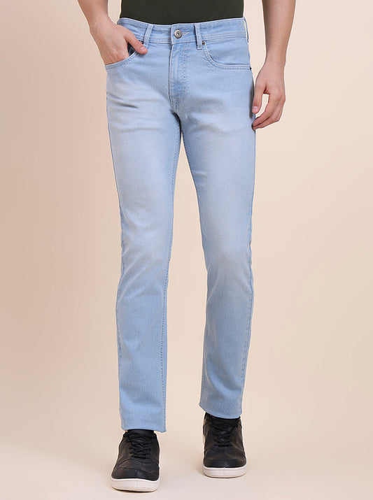 Light Blue Washed Narrow Fit Jeans | Greenfibre
