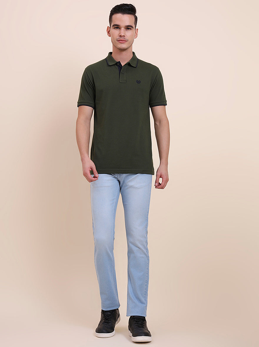 Light Blue Washed Narrow Fit Jeans | Greenfibre