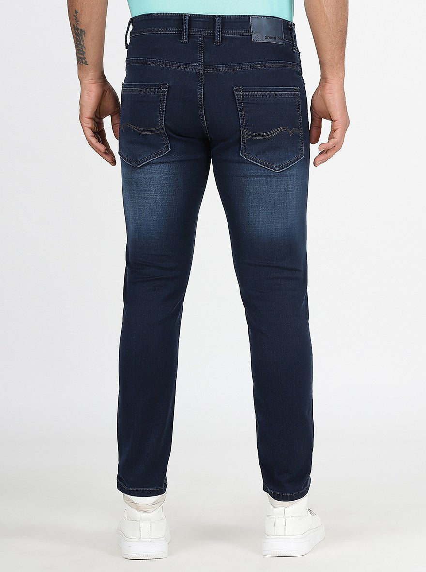 Navy Blue Washed Urban Fit Jeans | Greenfibre