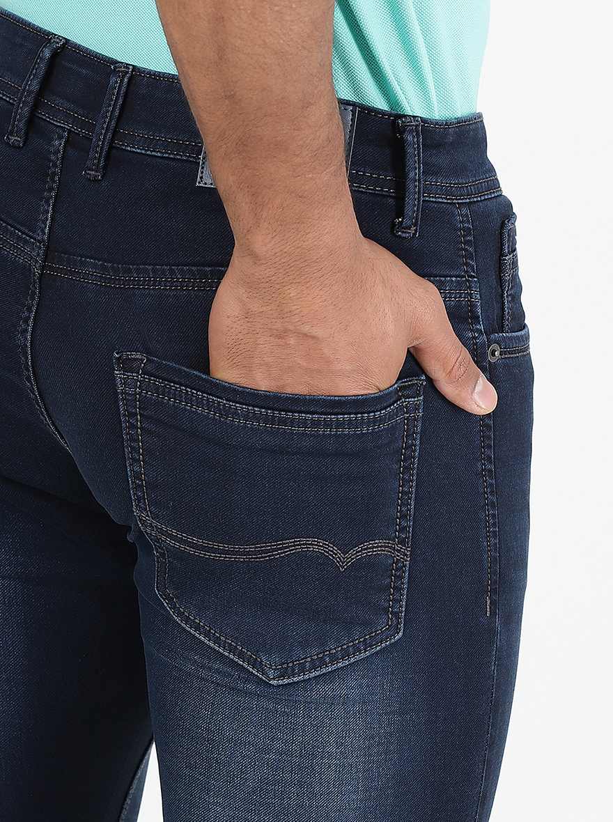 Navy Blue Washed Urban Fit Jeans | Greenfibre