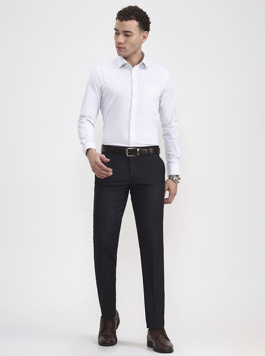 Black Solid Super Slim Fit Formal Trouser | Greenfibre