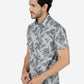Grey Printed Slim Fit Casual Shirt | Greenfibre