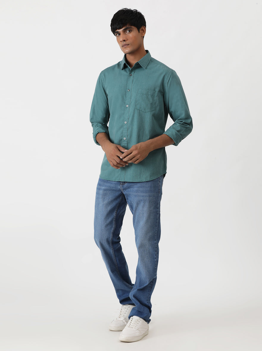 Light Blue Washed Narrow Fit Jeans | Greenfibre