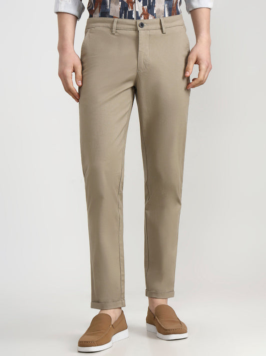 Light Pista Solid Neo Fit Casual Trouser | Greenfibre