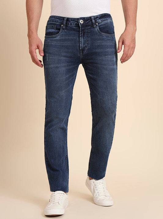 Indigo Blue Washed Narrow Fit Jeans | Greenfibre
