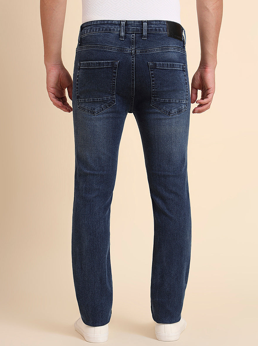 Indigo Blue Washed Narrow Fit Jeans | Greenfibre