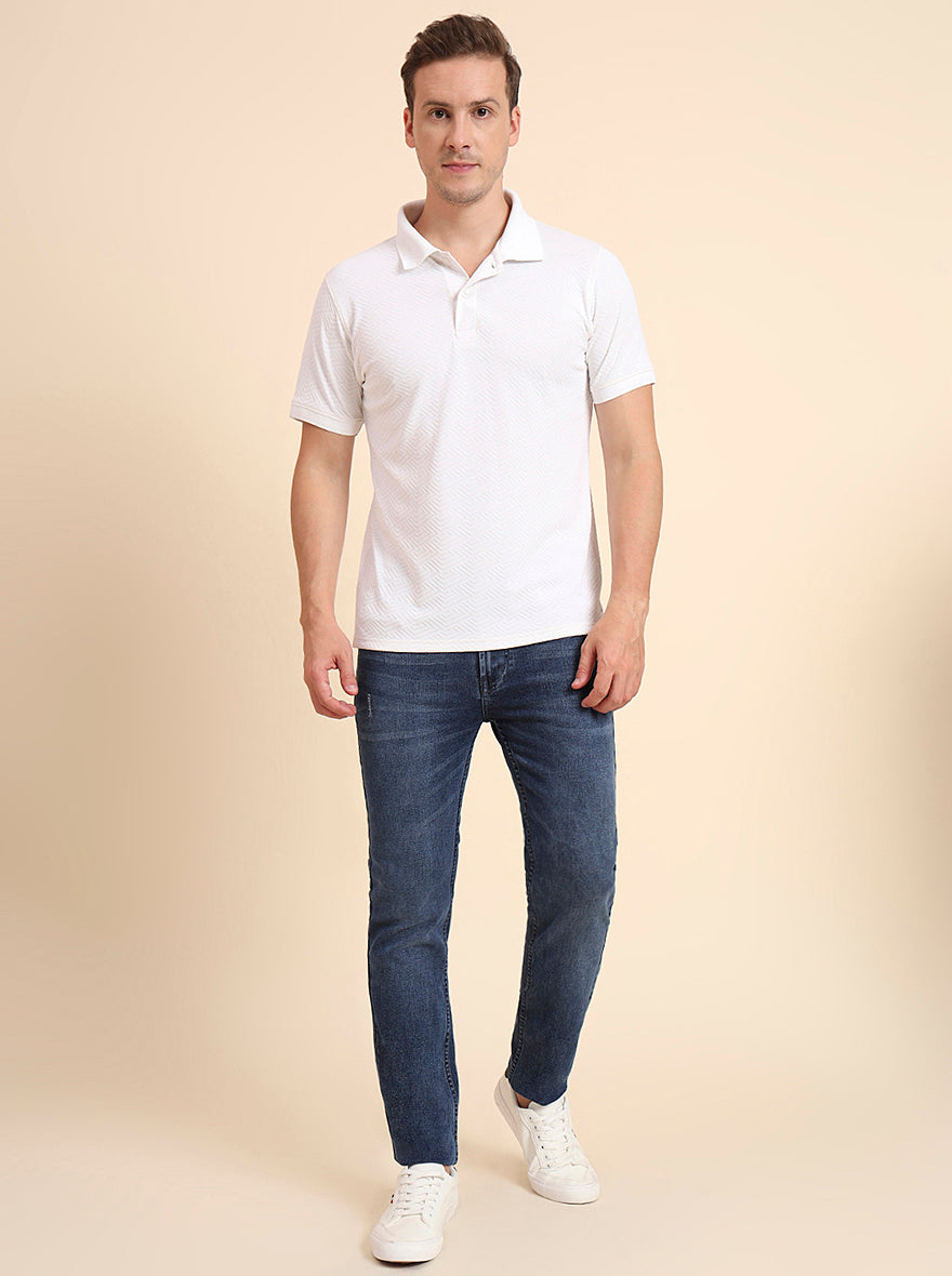 Indigo Blue Washed Narrow Fit Jeans | Greenfibre