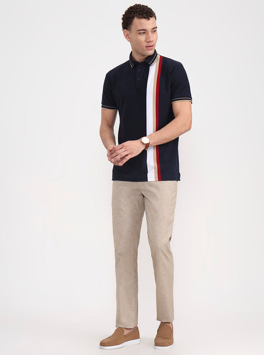 Khaki Solid Super Slim Fit Casual Trouser | Greenfibre