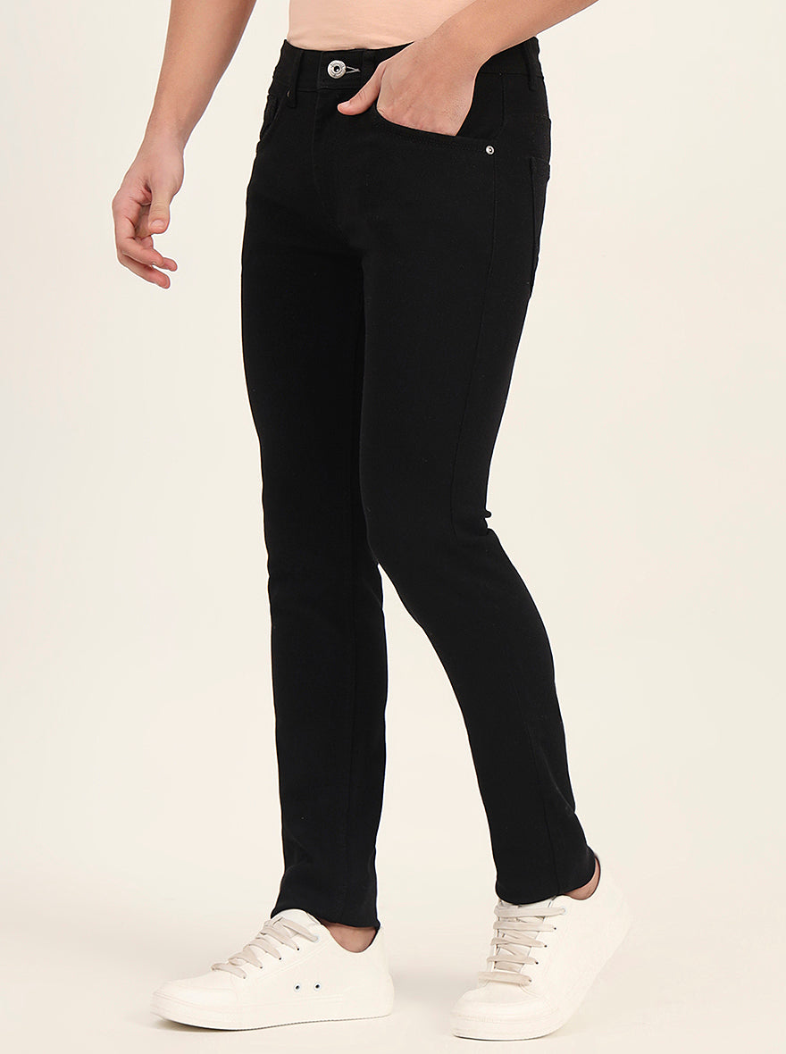Jet Black Washed Slim Fit Jeans | Greenfibre