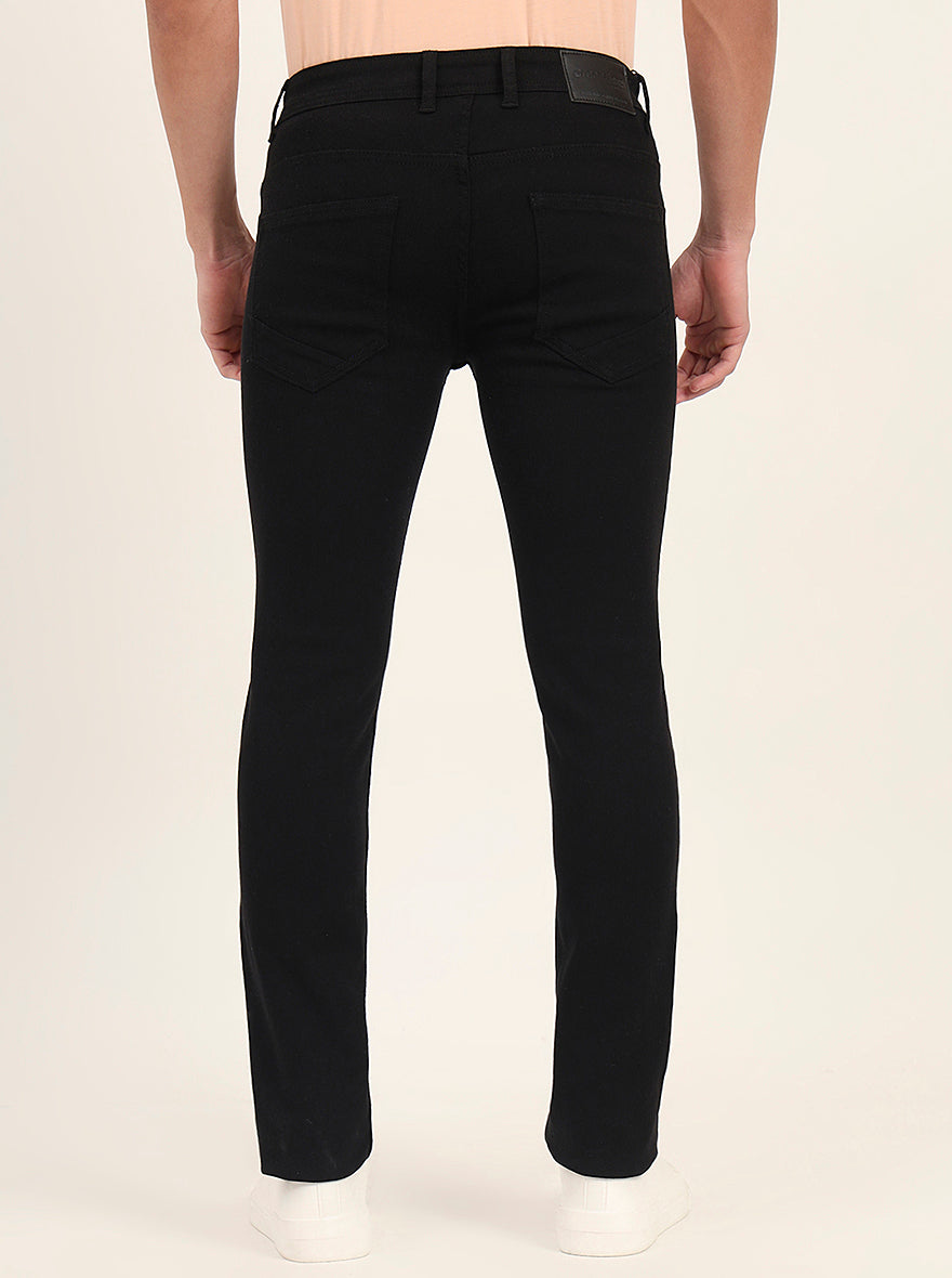 Jet Black Washed Slim Fit Jeans | Greenfibre