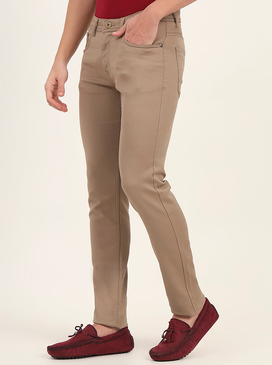 Beige Washed Slim Fit Jeans | Greenfibre