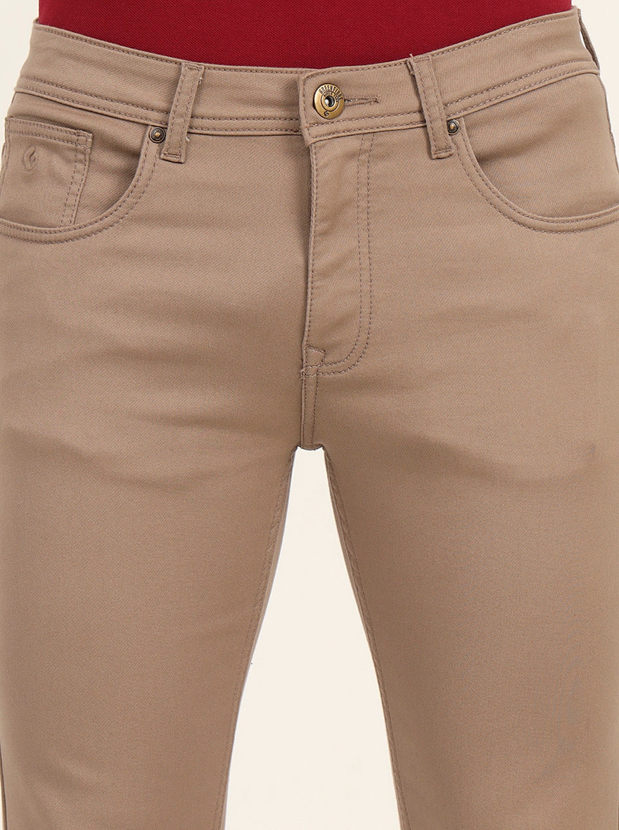 Beige Washed Slim Fit Jeans | Greenfibre