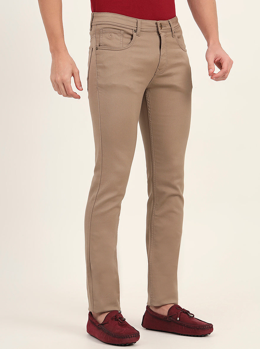 Beige Washed Slim Fit Jeans | Greenfibre