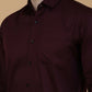 Wine Solid Slim Fit Party Wear Shirt | Greenfibre