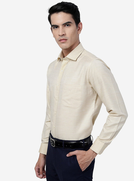 Yellow Solid Slim Fit Formal Shirt | Greenfibre