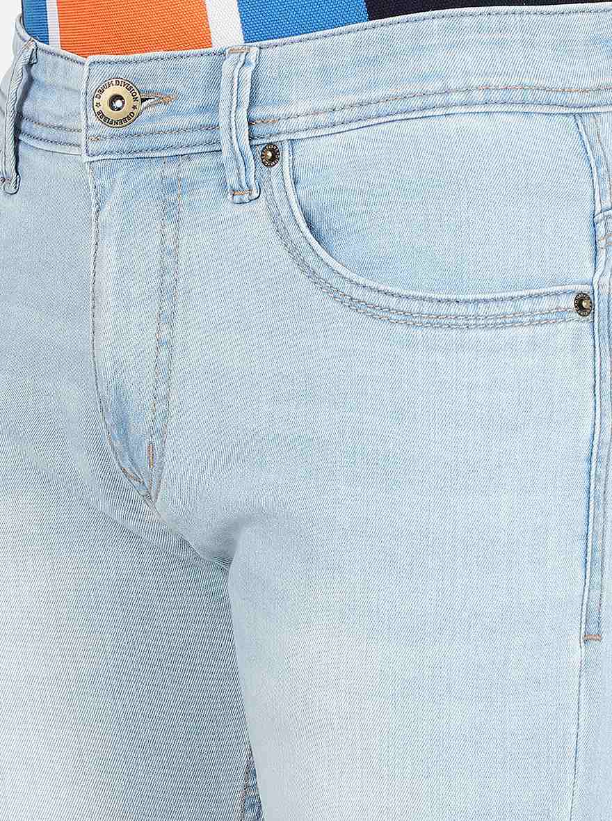 Light Blue Washed Narrow Fit Jeans | Greenfibre