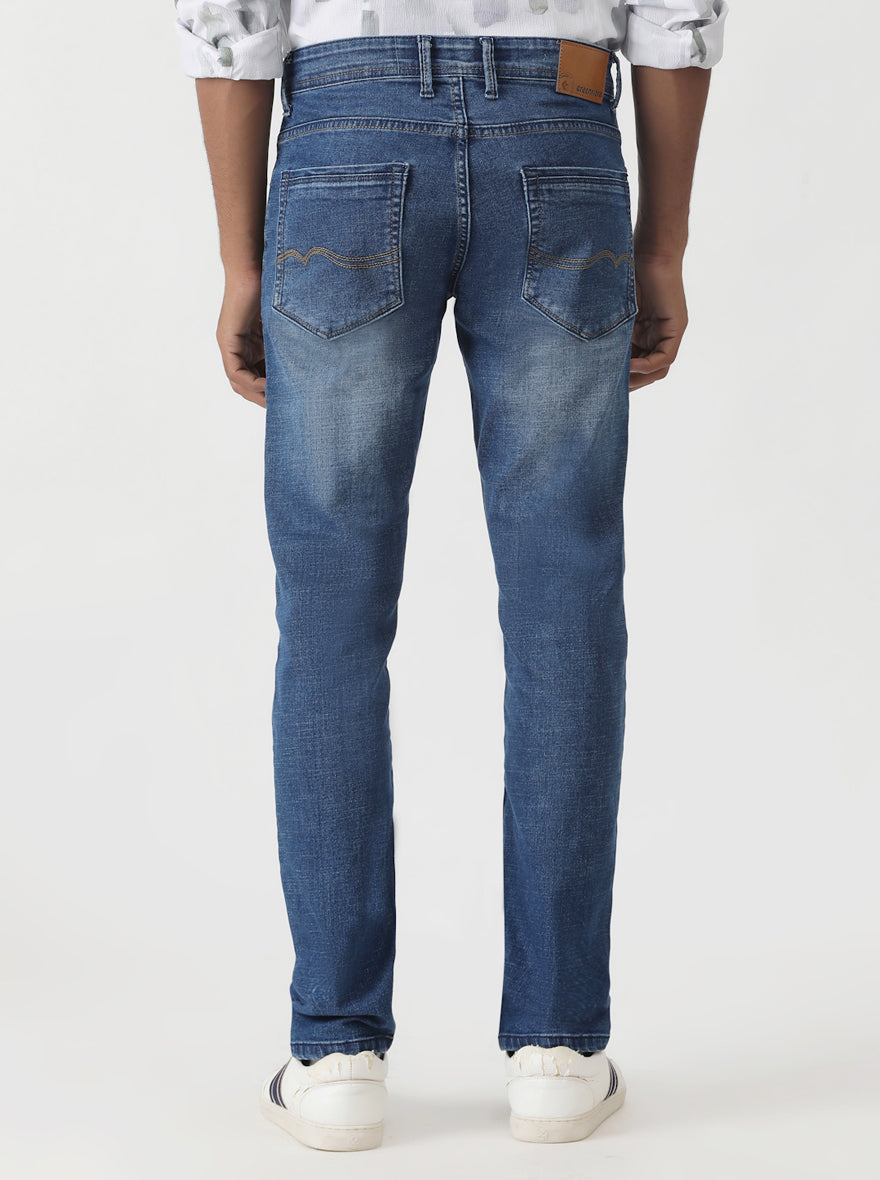 Blue Washed Slim Fit Jeans | Greenfibre